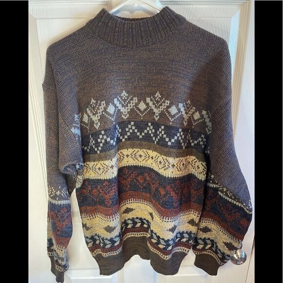 Vintage 1980’s men’s mock turtleneck sweater sz M - Picture 1 of 3
